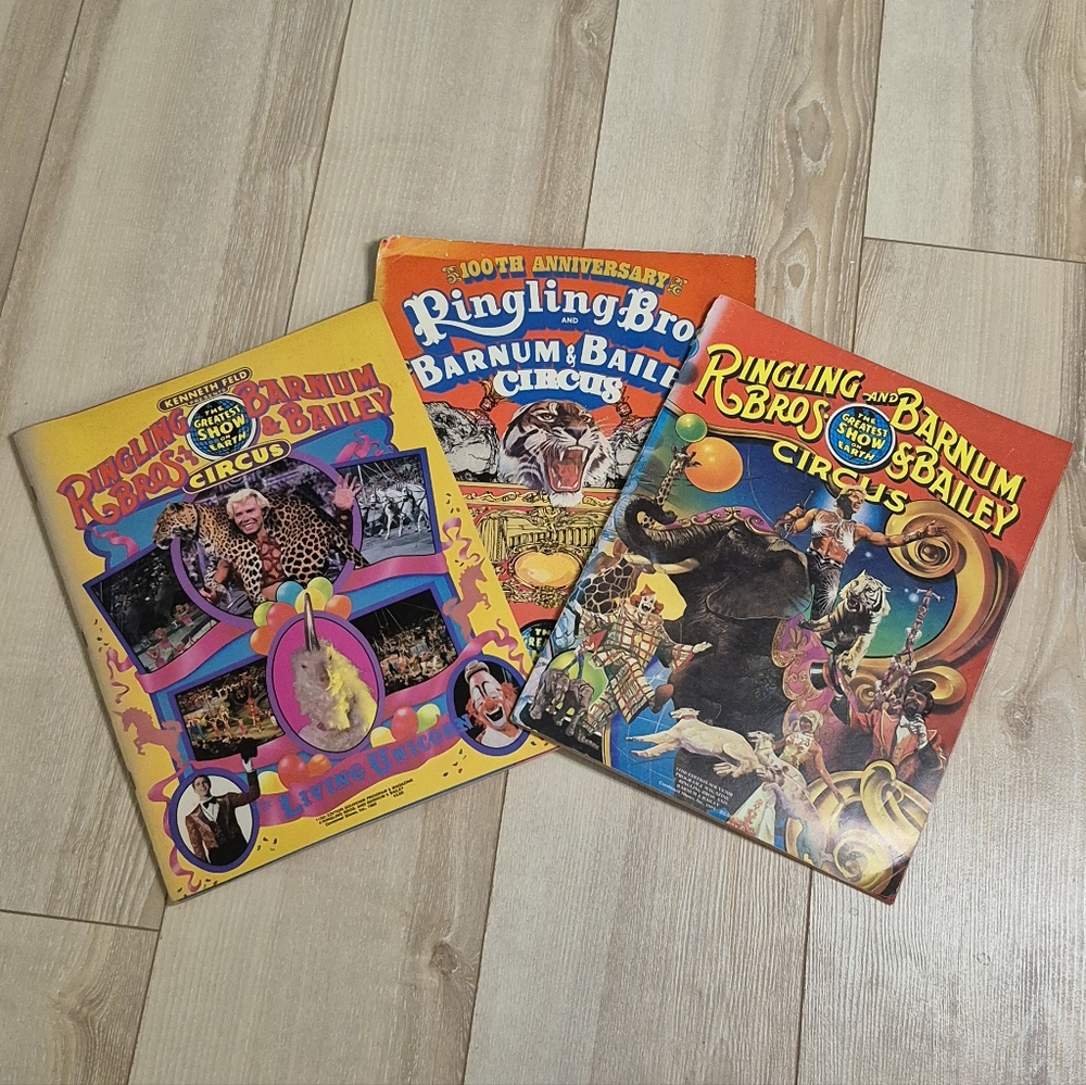 Lot 3 Vtg. Ringling Bros Barnum & Bailey Circus Programs incl. 100th Anniversary